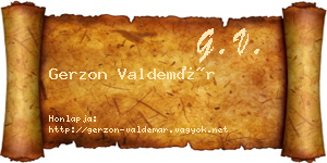 Gerzon Valdemár névjegykártya